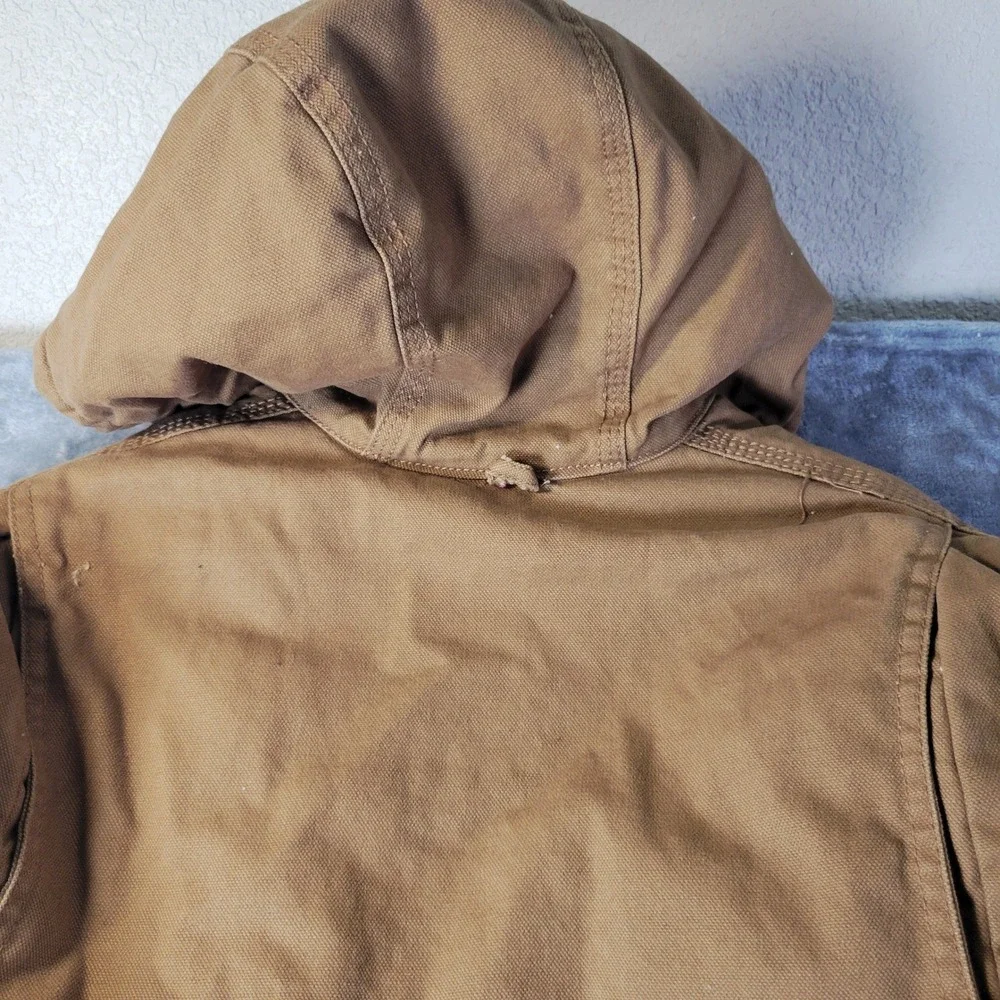 Polar King by Key Kids Brown Duck Canvas Fleece Lined Hooded Work Jacket Kids‎